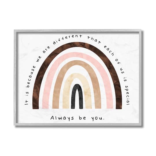 Stupell Industries Diversity Rainbow Wall Art in Gray Frame